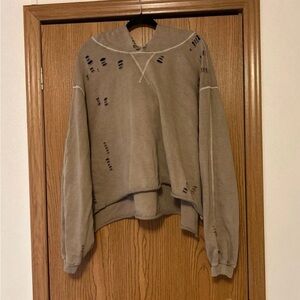 Chelsea DeBoer by Lily & Lottie distressed crop hoodie